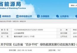 黑龍江地方政策丨《山東省“百鄉(xiāng)千村”綠色能源發(fā)展行動實施方案》